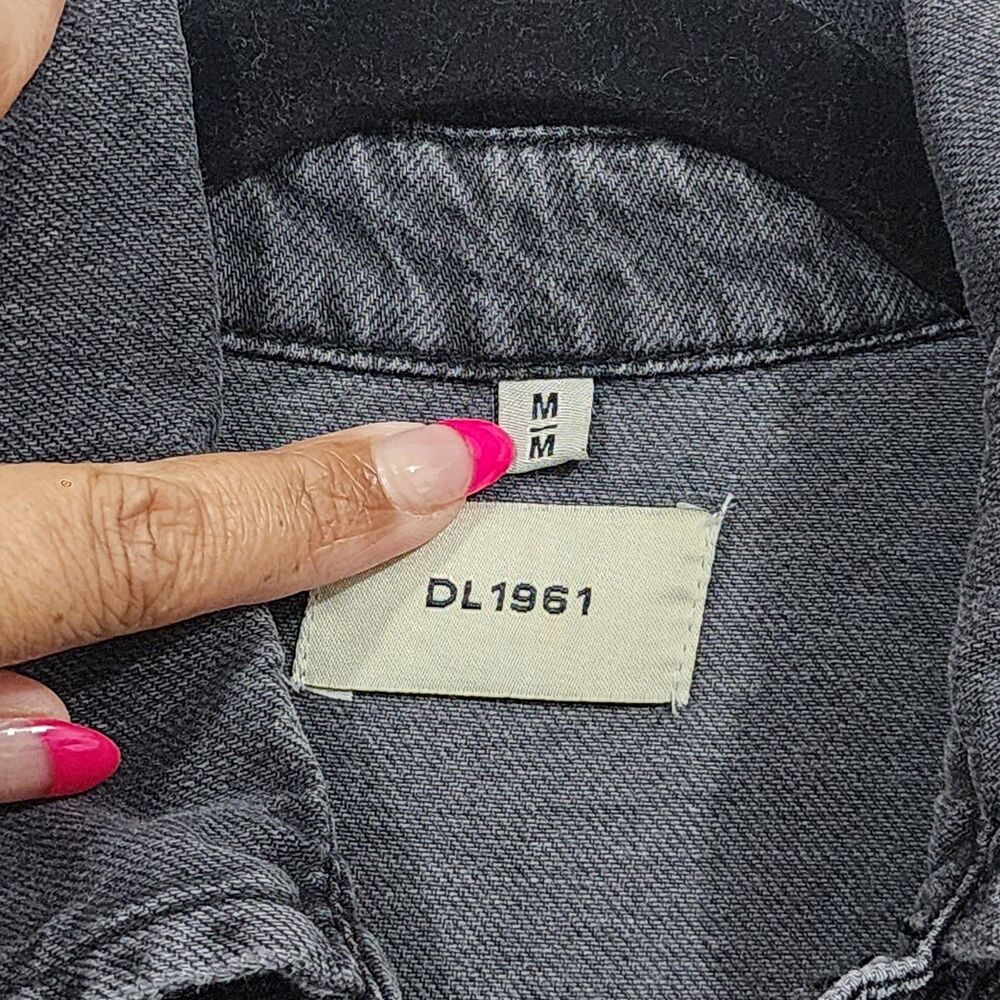 DL1961 Ines Utility Jumpsuit Washed Black Denim Cotton Tencel Womens Size M - Picture 11 of 16